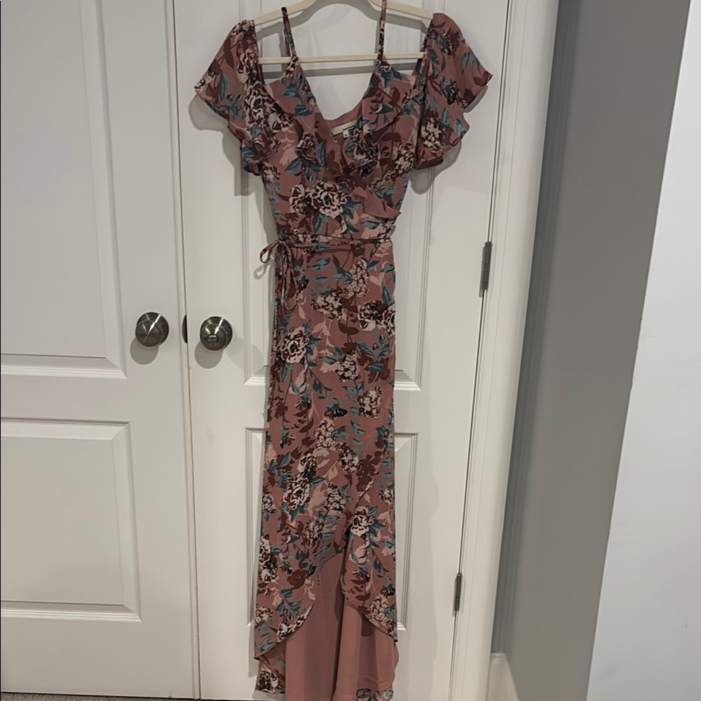June & Hudson Pink Flutter Sleeve Sundress for Weddings